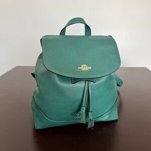 Coach Emerald Green Leather Backpack